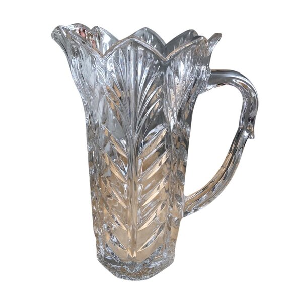 Fifth Avenue Crystal Other - Fifth Avenue PORTICO 38oz 9.25” Cut Crystal Pitcher Scallop Petal Flared Rim NEW